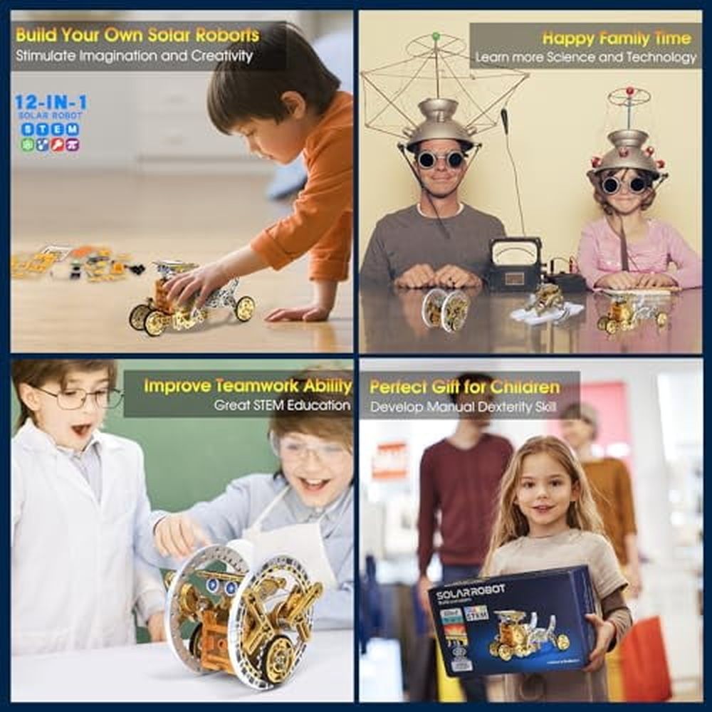 Toys for Kids Age 8-13,12-in-1 Solar Robot Building Science Kits for Boys Girls Teen Age 9 10 11 12,Engineering Christmas Birthday Gifts for 8+ Year Old Boys