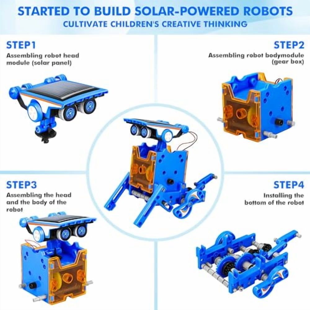 13-in-1 Solar Power Robots Creation Toy,Educational Experiment DIY Robotics Kit,Science Toy Solar Powered Building Robotics Set Age 8-12 for Boys Girls Kids Teens to Build