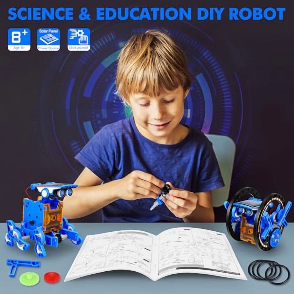 13-in-1 Solar Power Robots Creation Toy,Educational Experiment DIY Robotics Kit,Science Toy Solar Powered Building Robotics Set Age 8-12 for Boys Girls Kids Teens to Build