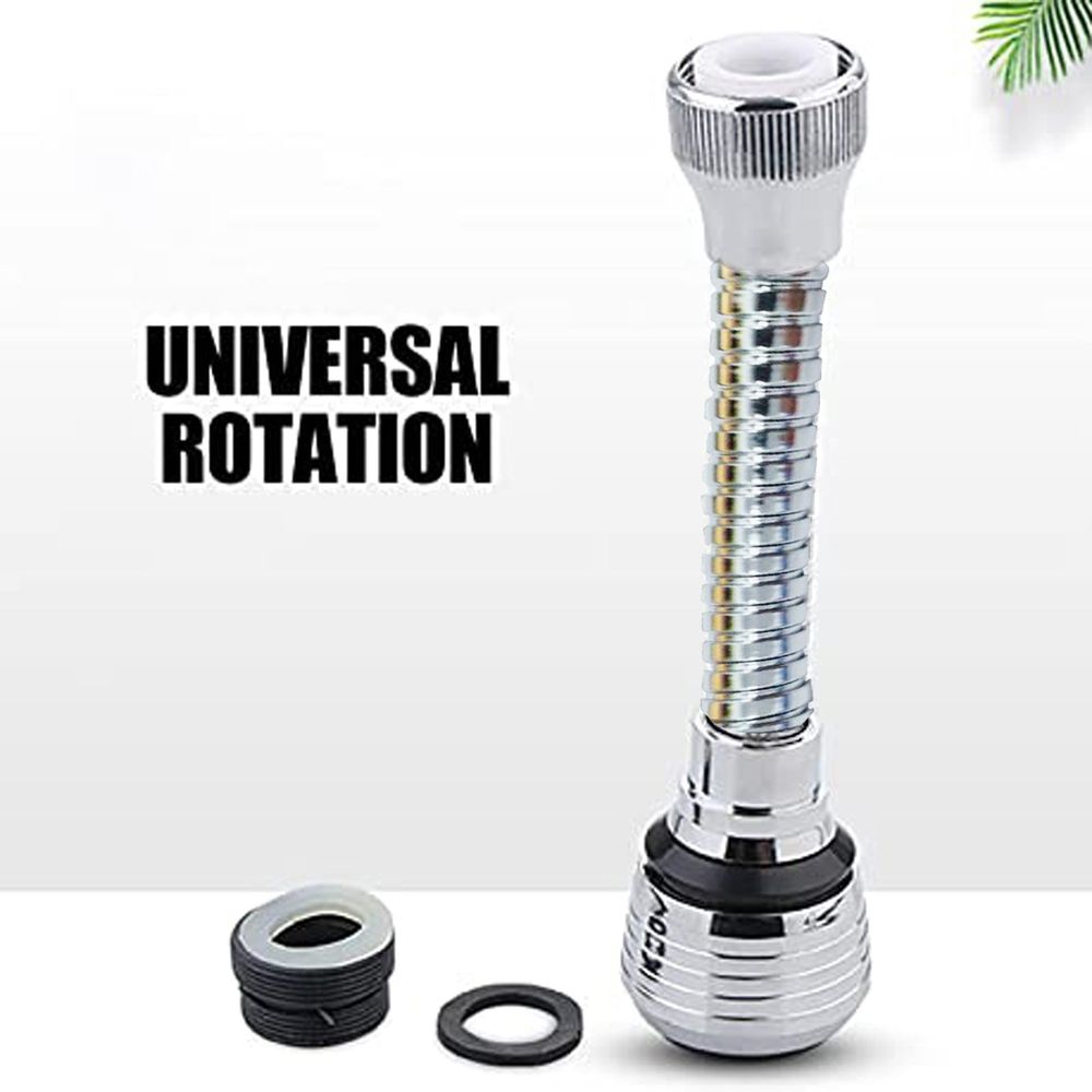 1pcs 360° Swivel Flexible Faucet Aerator, Bendable Sink Tap Sprayer Head, Water‑Saving Faucet Extension Nozzle, Splash‑Proof Filter Attachment for Kitchen & Bathroom Household Sink