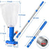 Handheld Pool Vacuum Cleaner with 40 Inch Adjustable Telescopic Pole, Mesh Filter Debris Bag, Manual Garden‑Hose Powered Swimming Pool Cleaner for Inground & Above‑Ground Pool, Spa, Hot Tub