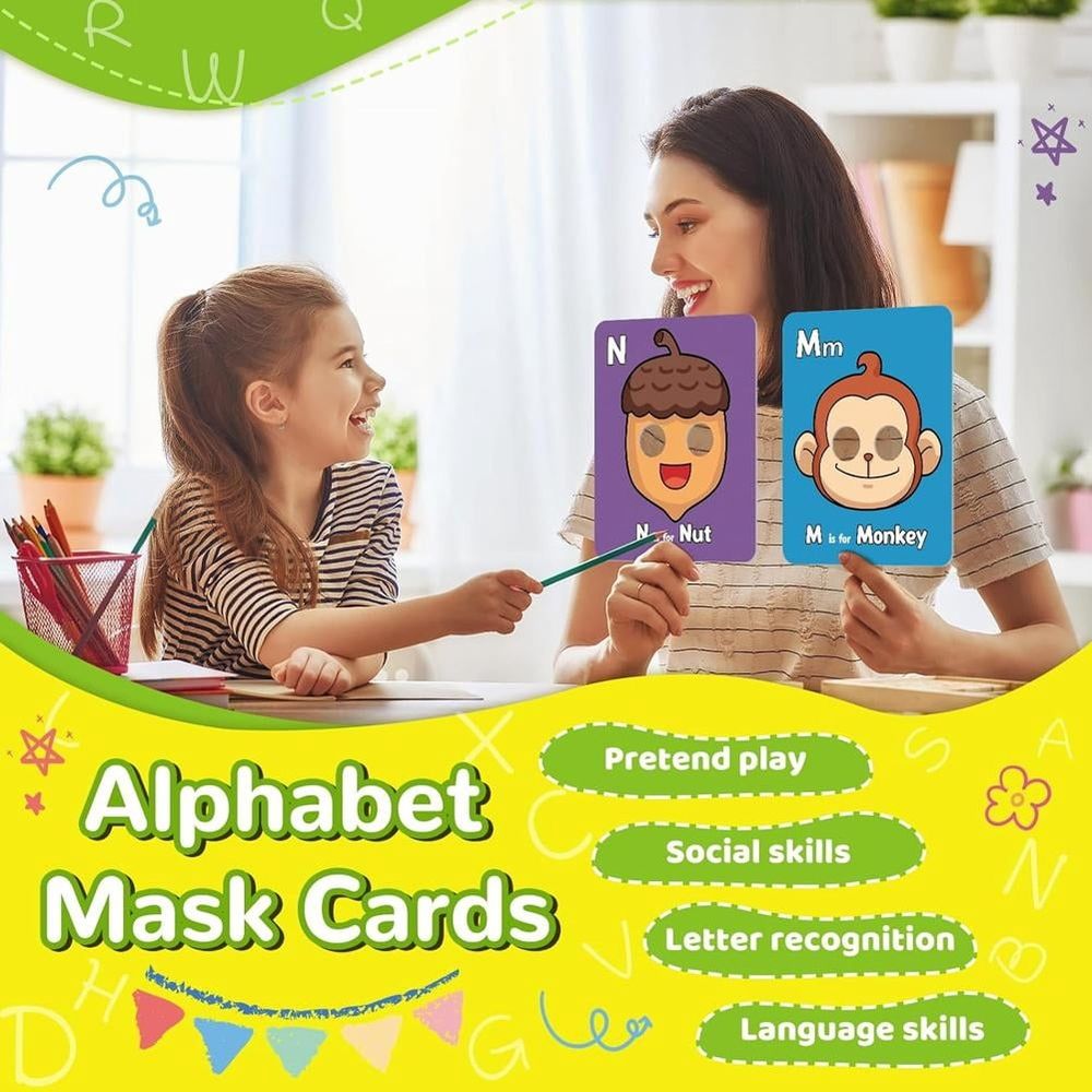 Alphabet Flash Cards, Giant ABC Animal Flash Cards For Toddler 3-5, Alphabet Cards, Upperc Mnemonic Picture Lowercase 26 and