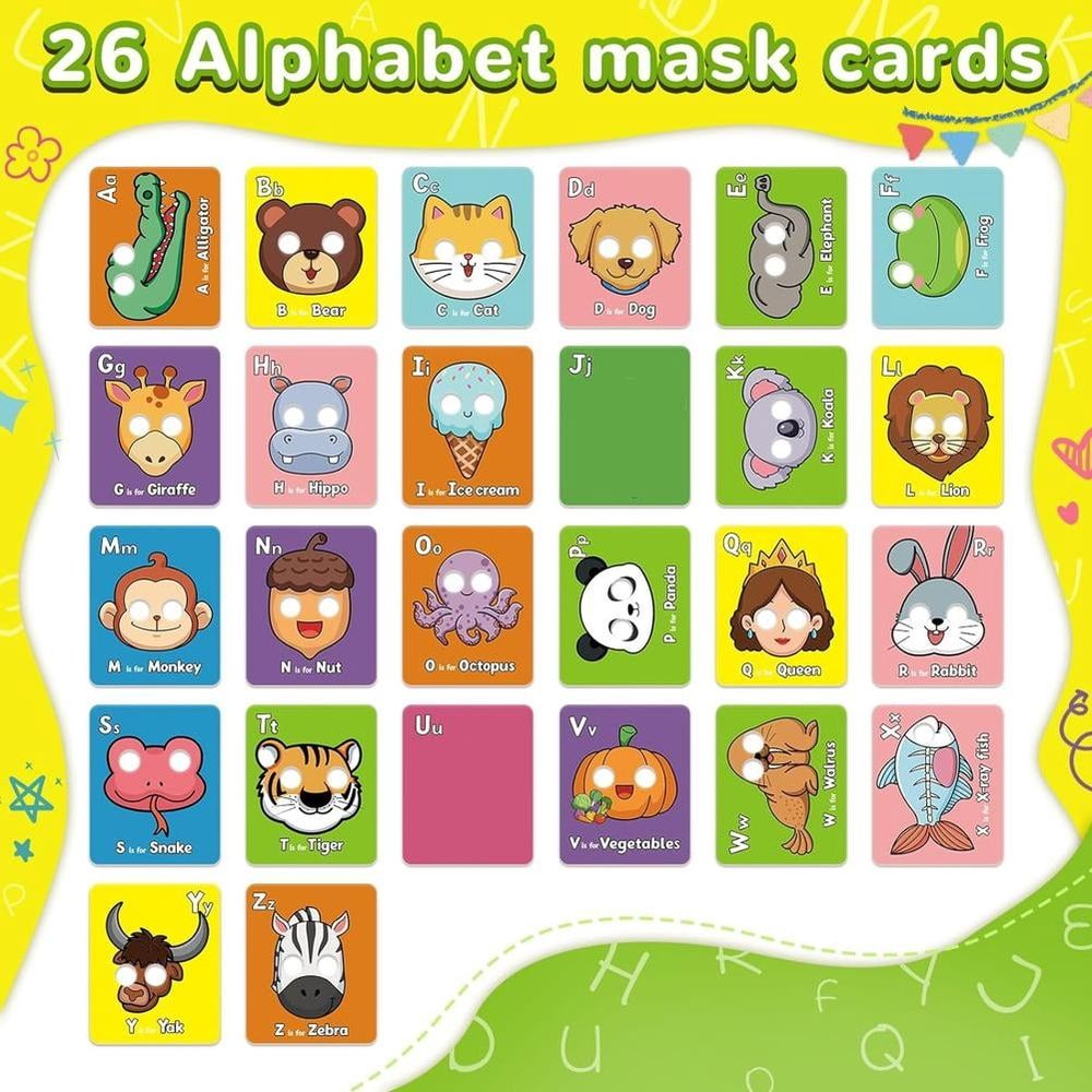 Alphabet Flash Cards, Giant ABC Animal Flash Cards For Toddler 3-5, Alphabet Cards, Upperc Mnemonic Picture Lowercase 26 and