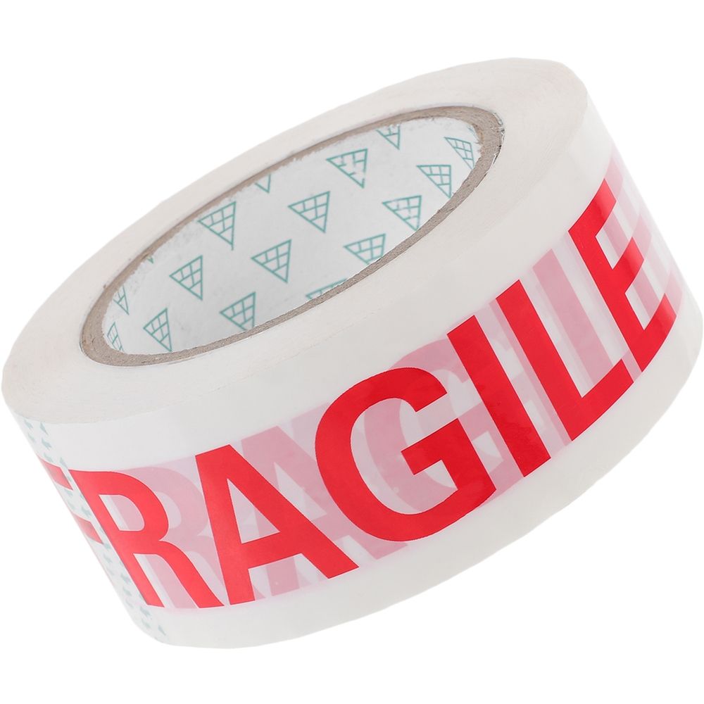White Fragile Packing Tape with Clear Security Message for Moving, Shipping, and Handling