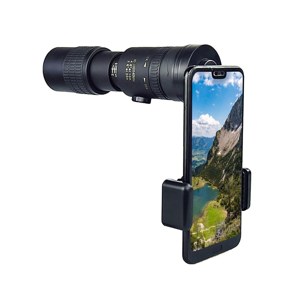 Monocular Telescope - 4K Super Telephoto with Gyro Stabilizer, 10-300X Zoom, Night Vision, 7.9in Portable for Hunting & Birding