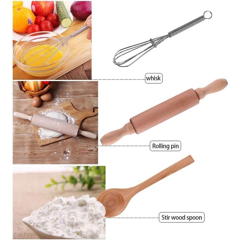 Kids Cooking and Baking Set | 25PCS Chef Role Play Kit with Apron, Chef Hat, Oven Mitt and Cookware for Girls | Pretend Play and Dress-Up | Great Gift Idea Sensory Toys