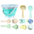 Beach Toys for Kids, Sand Toys Set Includes Collapsible Sand Bucket Shovel and Sand Rake Toys for Beach 11 PCS, Sandbox Toys Sandcastle Building Kit