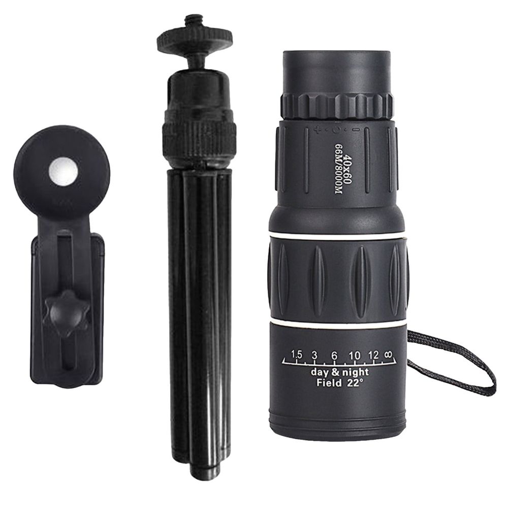 60x40 Portable High Magnification Monocular Telescope 2025 Monoculars For Adults High Powered With Smartphone Holder And Tripod Handheld Telescope For Bird Watching Hiking Auto Focus Binoculars for