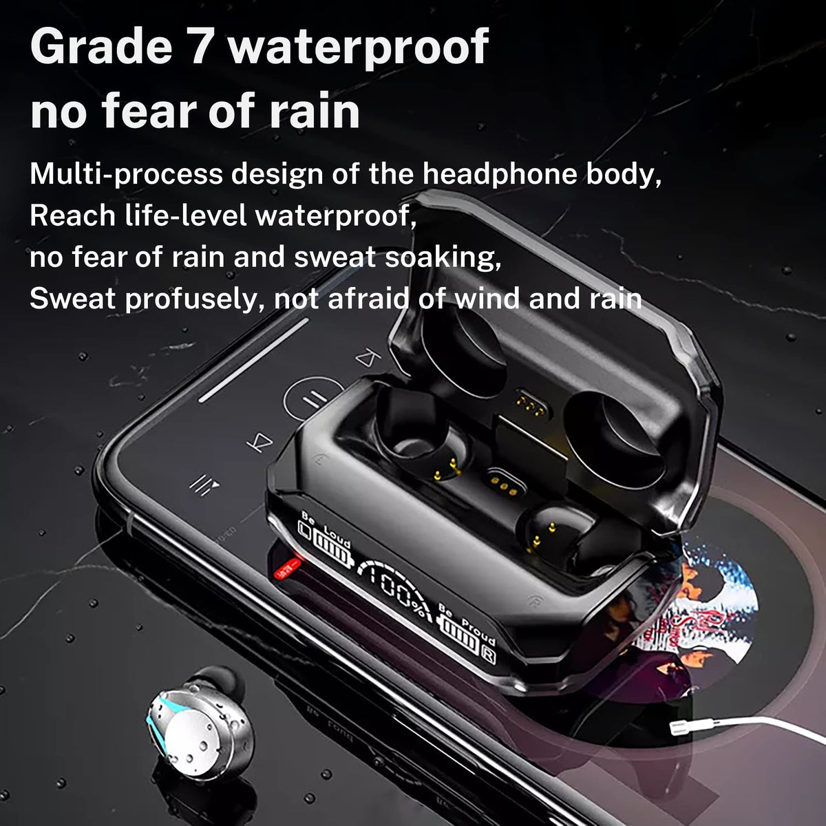 Bluetooth Ear Buds, True Wireless Earbuds 120Hrs Playback with 1200mAh Battery, IPX7 Waterproof Bluetooth Earphones