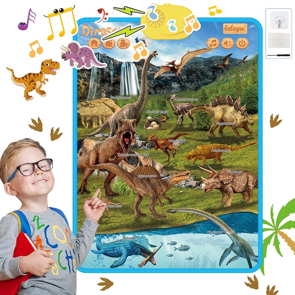Electronic Interactive Alphabet Wall Chart, Talking ABC Learning Poster Kid Toys with Music, Numbers Talking Learning Poster, Educational Toddlers Toys for Boys and Girls 2 3 4 5 6+