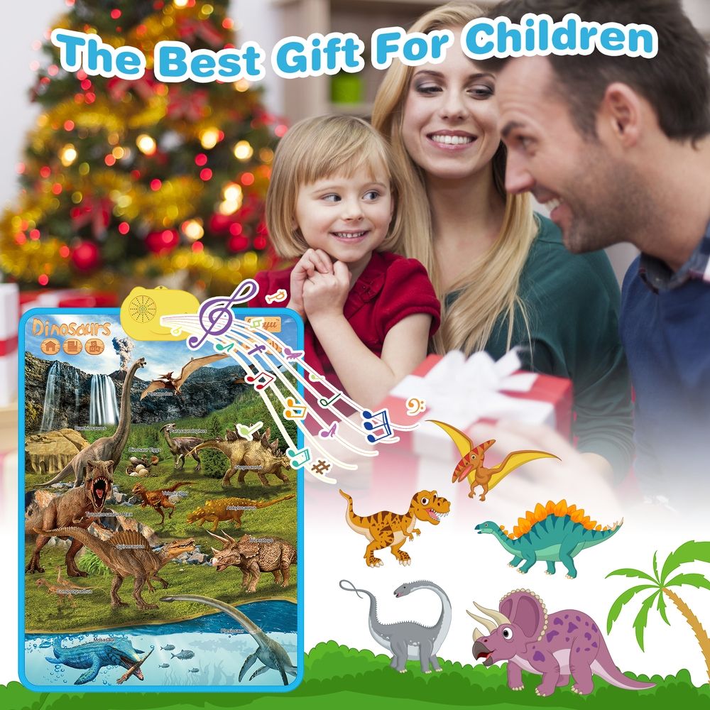 Electronic Interactive Alphabet Wall Chart, Talking ABC Learning Poster Kid Toys with Music, Numbers Talking Learning Poster, Educational Toddlers Toys for Boys and Girls 2 3 4 5 6+
