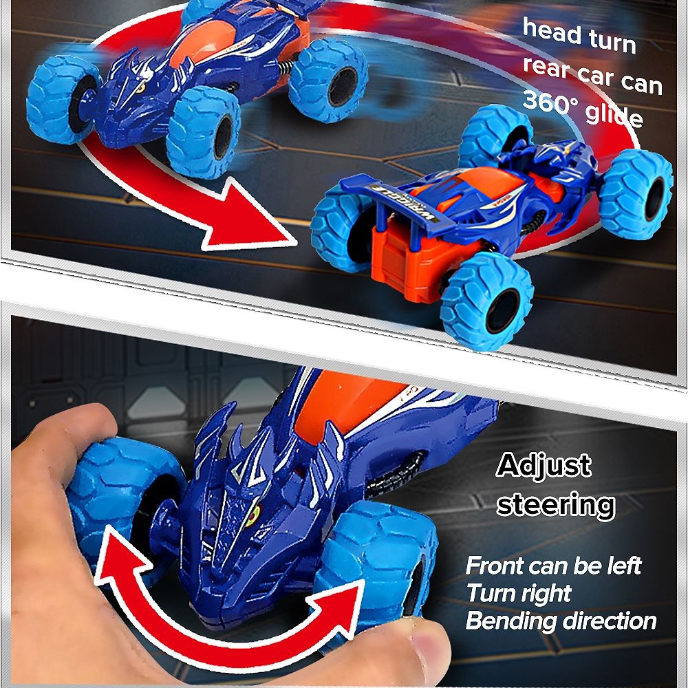 Pull Back Cars Toy Trucks,2 Pcs Friction Powered Cars for Kids,Four-Wheel Drive 360 Stunt Spinning Off-Road Vehicles,Toddler Car Toys for 3 4 5 6+ Year Old Boys Girls