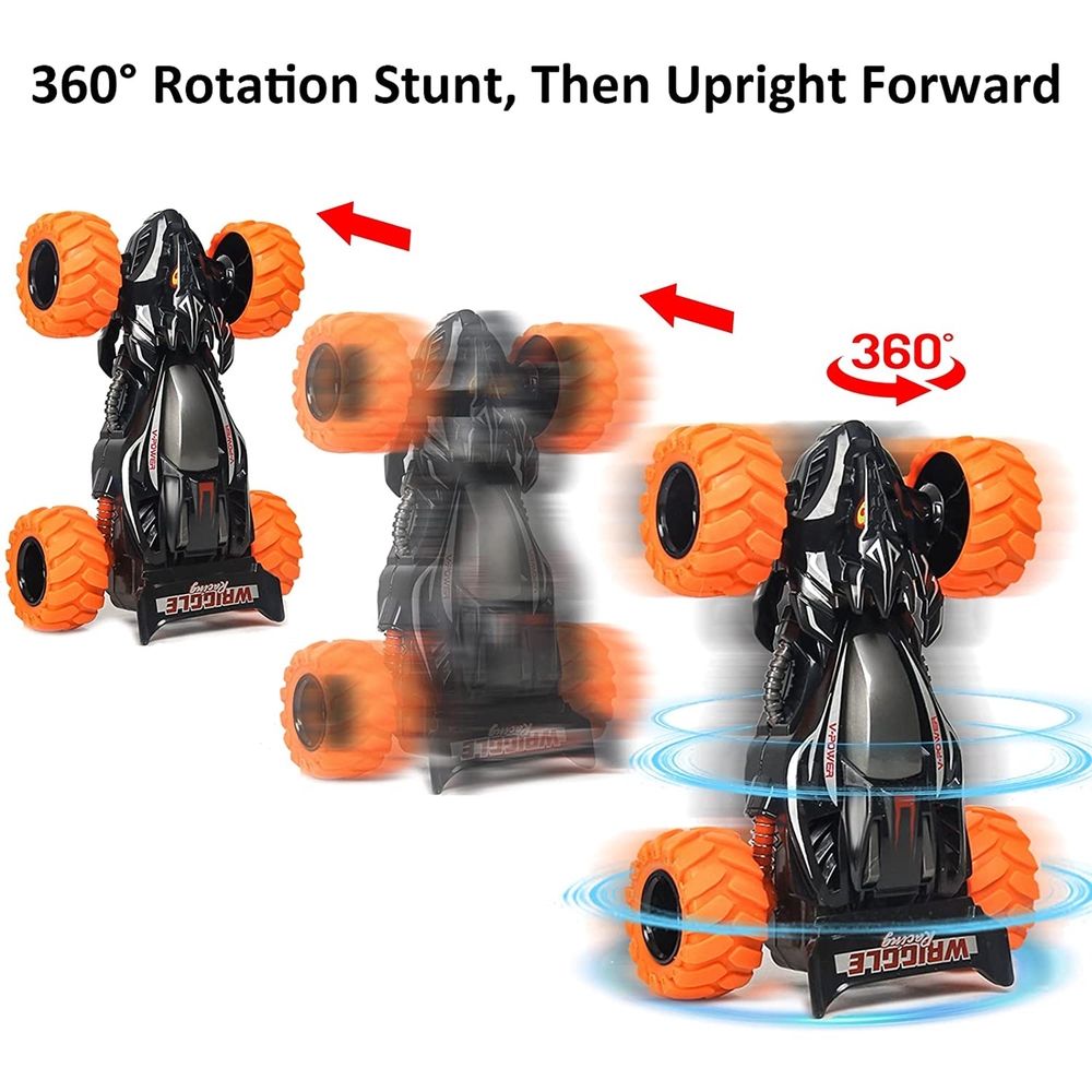Pull Back Cars Toy Trucks,2 Pcs Friction Powered Cars for Kids,Four-Wheel Drive 360 Stunt Spinning Off-Road Vehicles,Toddler Car Toys for 3 4 5 6+ Year Old Boys Girls