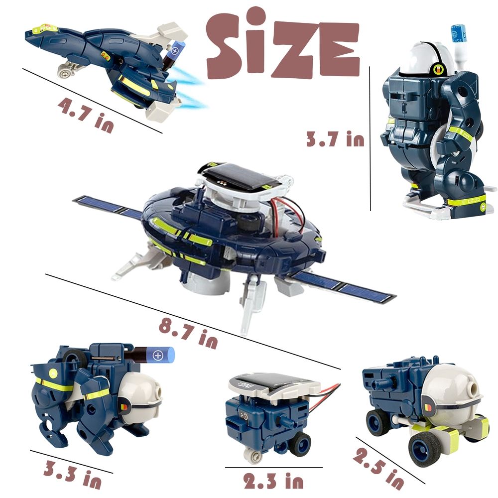 Stem Toys, Toys for 8 Year Old Boys, 6-in-1 Space Solar Robot Toys Kit, Science Kits for Kids 8 and up