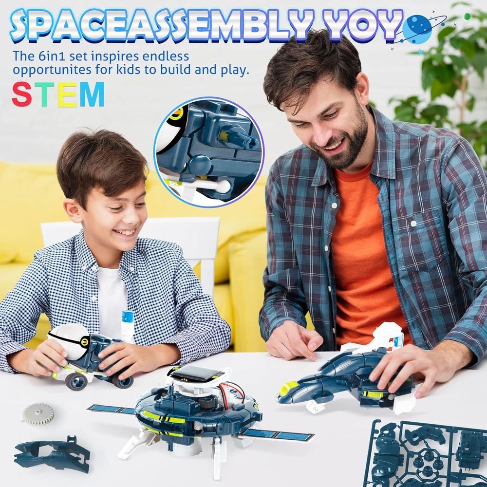 Stem Toys, Toys for 8 Year Old Boys, 6-in-1 Space Solar Robot Toys Kit, Science Kits for Kids 8 and up