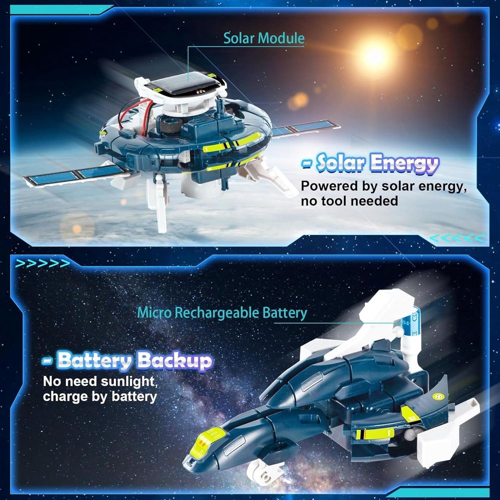 Stem Toys, Toys for 8 Year Old Boys, 6-in-1 Space Solar Robot Toys Kit, Science Kits for Kids 8 and up