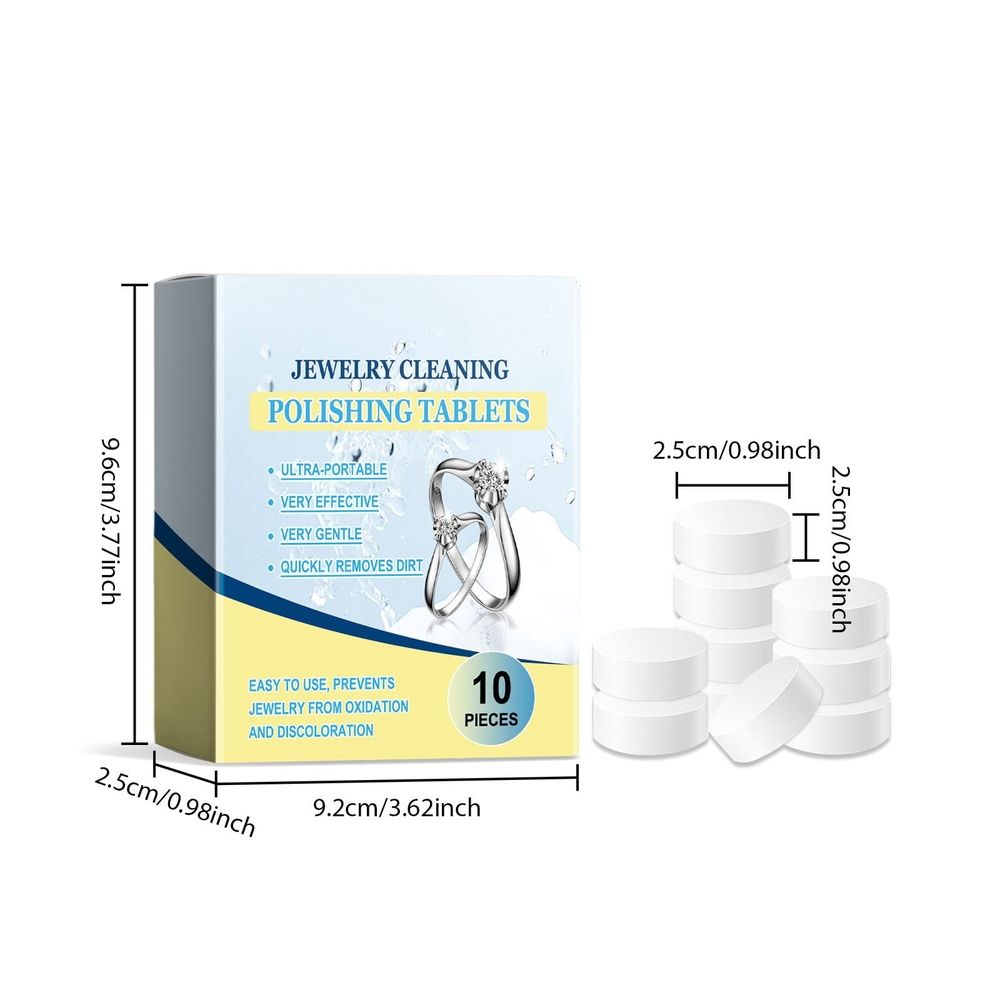 Jewelry Cleaning Tablets Effervescent, Jewelry Brightening Agents For Refurbish Decontamination, Mild Formula For Gold Silver Gemstones
