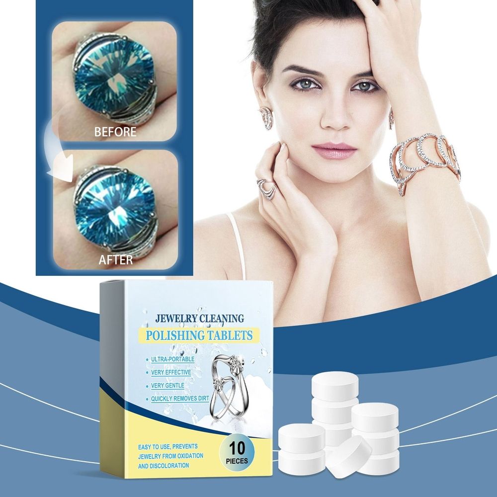 Jewelry Cleaning Tablets Effervescent, Jewelry Brightening Agents For Refurbish Decontamination, Mild Formula For Gold Silver Gemstones