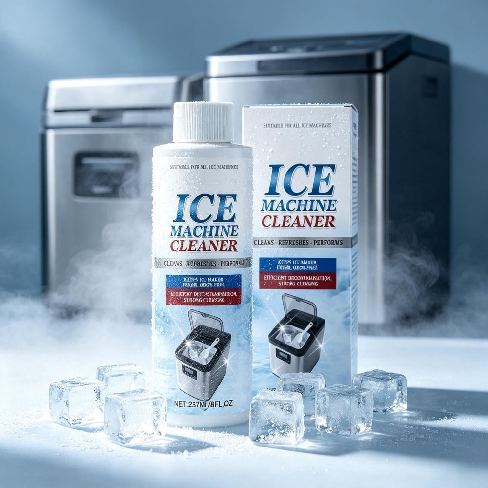 Ice Maker Cleaner for Descaling Deodorization, Powerful Scale Remover Extending Appliance Life, Commercial Ice Machine Descaler Fresh Tasting Cubes 237ml