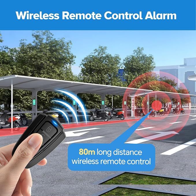 Smart Anti Theft Alarm System: Alarms with Remote, 115dB USB-C Rechargeable Waterproof, Security Protection for Bike Motorcycle Ebike Electric Scooter