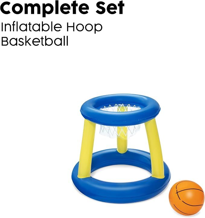 Inflatable Basketball Game Floats Set, Floating Water Polo Game Supplies, Water Volleyball Swimming Games