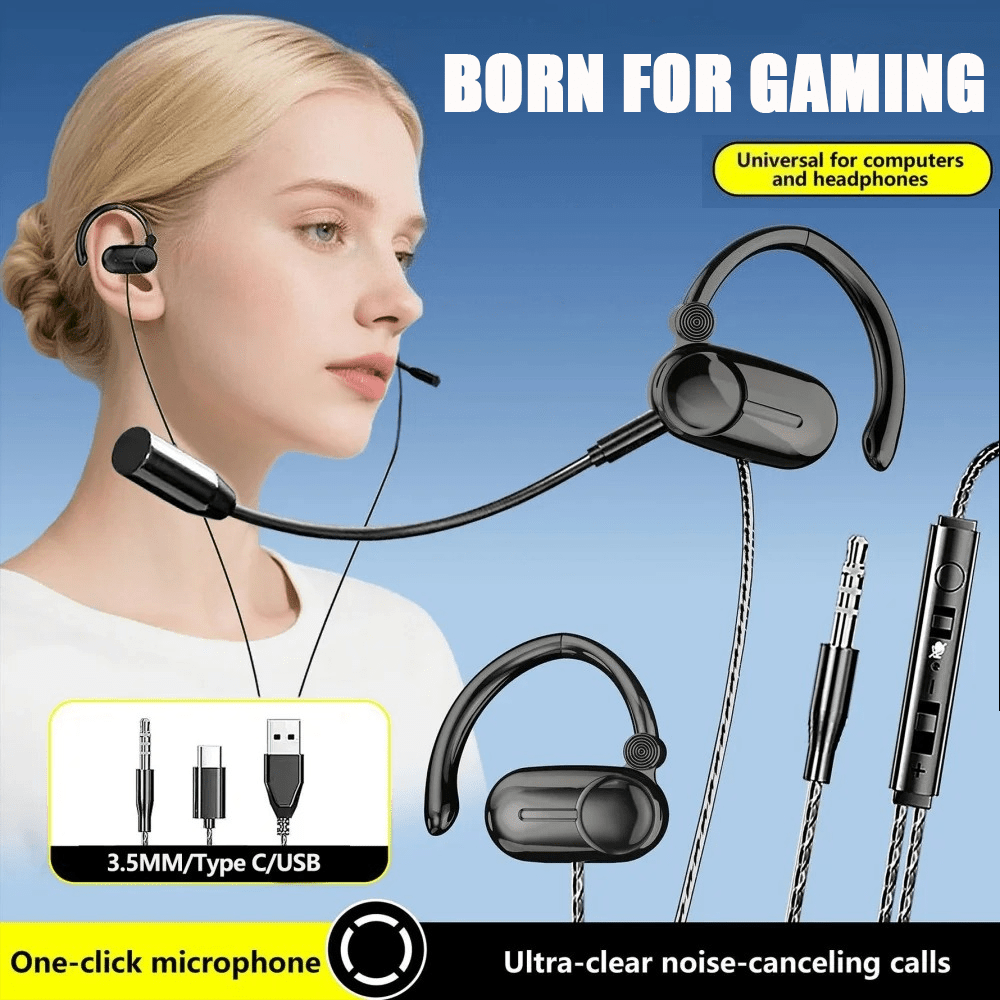Wired Gaming Headset with Dual Mic, 3.5mm Plug, 7.1 Surround Sound Stereo Headphones for PC Laptop Phone PS4 Xbox Gamer