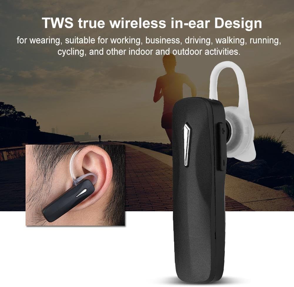 Wireless Bluetooth Ear-Hook Earbuds Portable True Wireless Earbuds Noise-Canceling Hands-Free Sports & Exercise in Ear (Black)