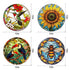 4 Pieces Stained Glass Window Clings Anti-Collision Bird Sunflower Bee Window Clings Decals Removable Non Adhesive Vinyl