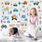 Car City Road Wall Decals Traffic Road Sign Enlightenment Wall Stickers for Playroom, Nursery, Boy Room, Bedroom, Living Roo