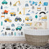 Car City Road Wall Decals Traffic Road Sign Enlightenment Wall Stickers for Playroom, Nursery, Boy Room, Bedroom, Living Roo