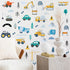 Car City Road Wall Decals Traffic Road Sign Enlightenment Wall Stickers for Playroom, Nursery, Boy Room, Bedroom, Living Roo