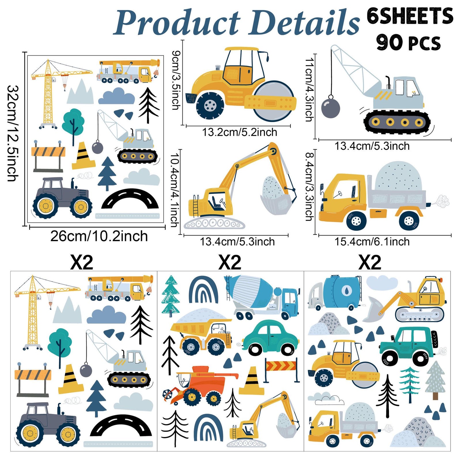 Car City Road Wall Decals Traffic Road Sign Enlightenment Wall Stickers for Playroom, Nursery, Boy Room, Bedroom, Living Roo