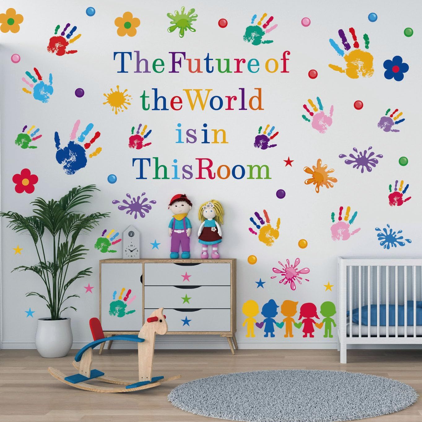 Kids Wall Decals Classroom Decals Colorful Inspirational Quotes Wall Stickers Motivational Sticker Splatter Handprint Wall Decals