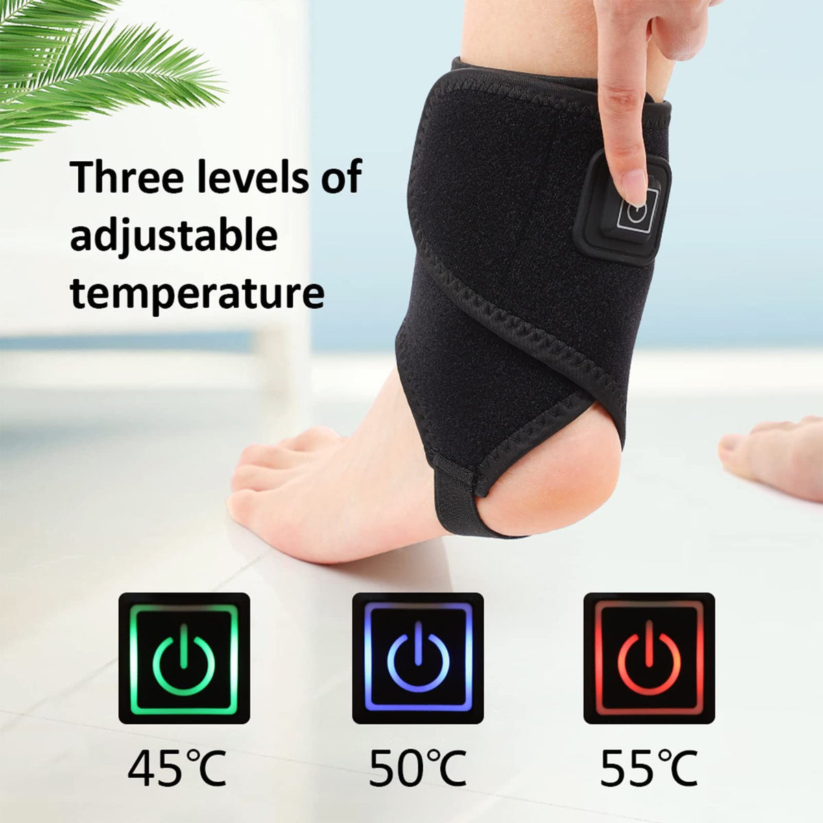 Electric Heating Ankle Brace Sprain Pain Relief Sports Injuries Joint Recovery USB Ankle Warmer Wrap Support Guard