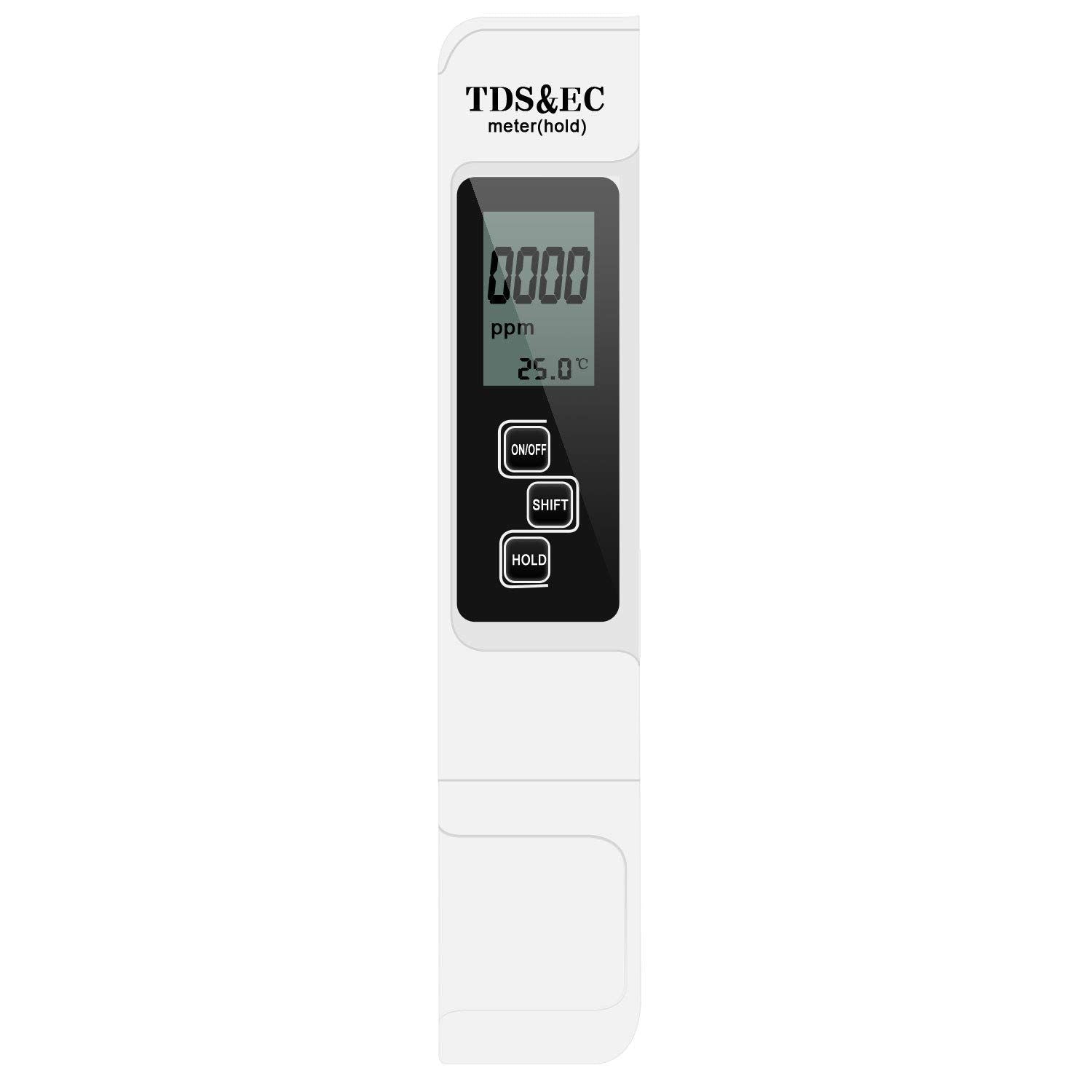 Water Quality Tester, TDS Meter, EC Meter and Thermometer in one, Suitable for Drinking Water, Wells, Swimming Pools