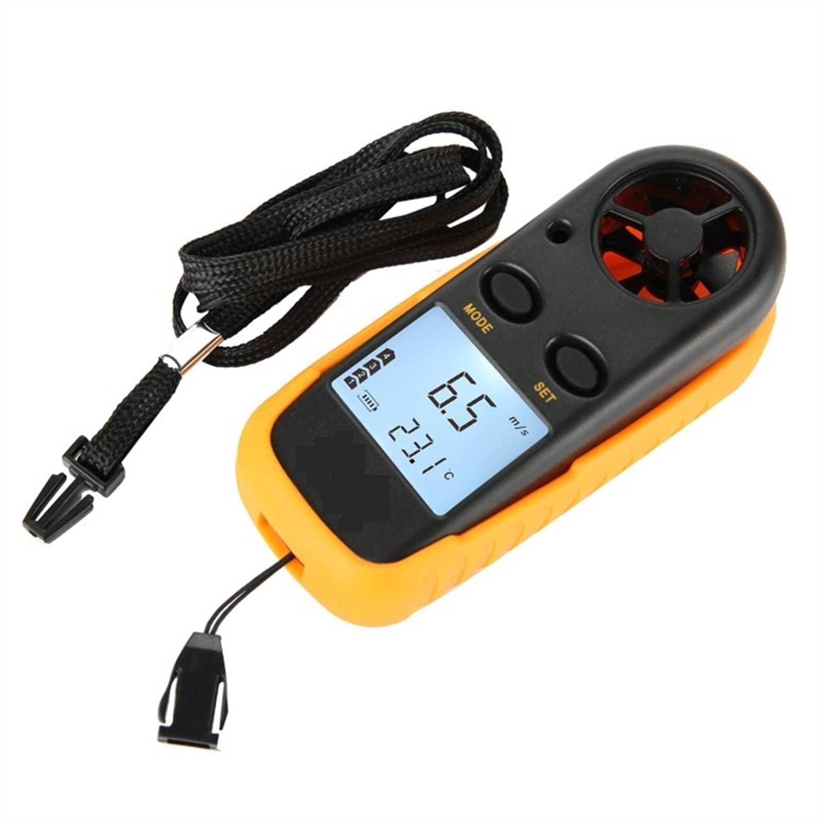 Digital Tester Digital Anemometer Wind Speed Mini Air Velocity Airflow Temperature with LCD Backlight Wind Speed Meter Barometer