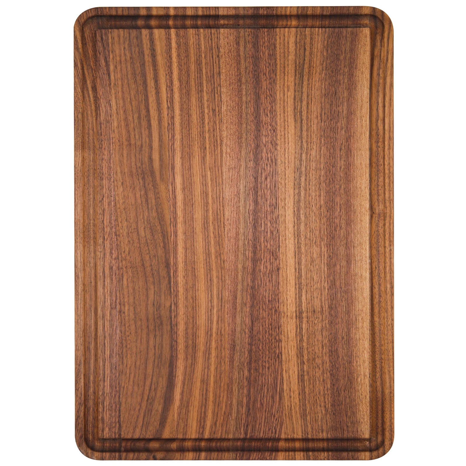 Small Walnut Wood Cutting Board for Kitchen with Juice Groove Handles Non-slip Mats Thick Reversible Butcher Block Chopping Board