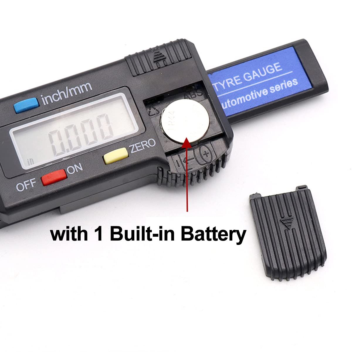 Tire Tread Depth Gauge, Digital Tire Tread Depth Gauge LCD with Inch and MM Conversion of 0-0.98 Inches, Tread Checker