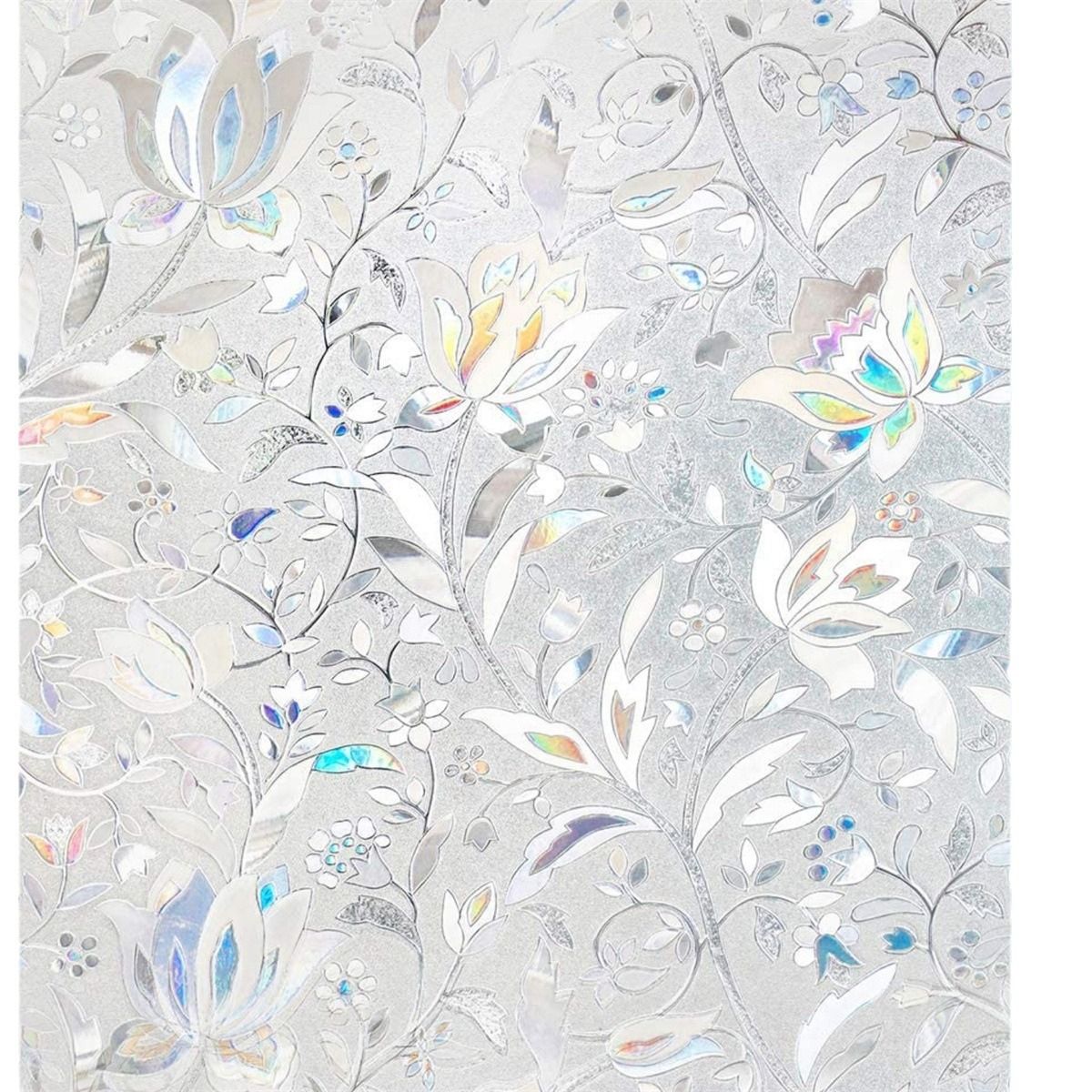 Window Privacy Film, Sun Blocking Window Clings, Cling Frosted Window Sticker Covering for Home, Rainbow Tulip 7.8" x 39"