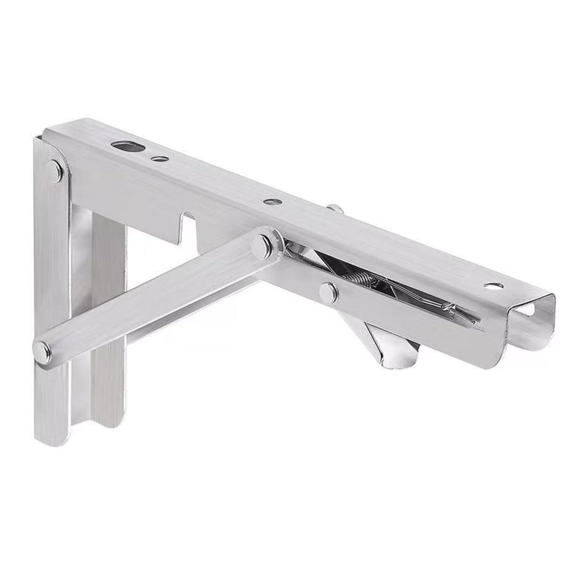 Stainless Steel Heavy Duty Folding Triangular Bracket with Screws Wall Shelf Furniture Bracket Adjustable Wall Shelf Bracket-2pcs
