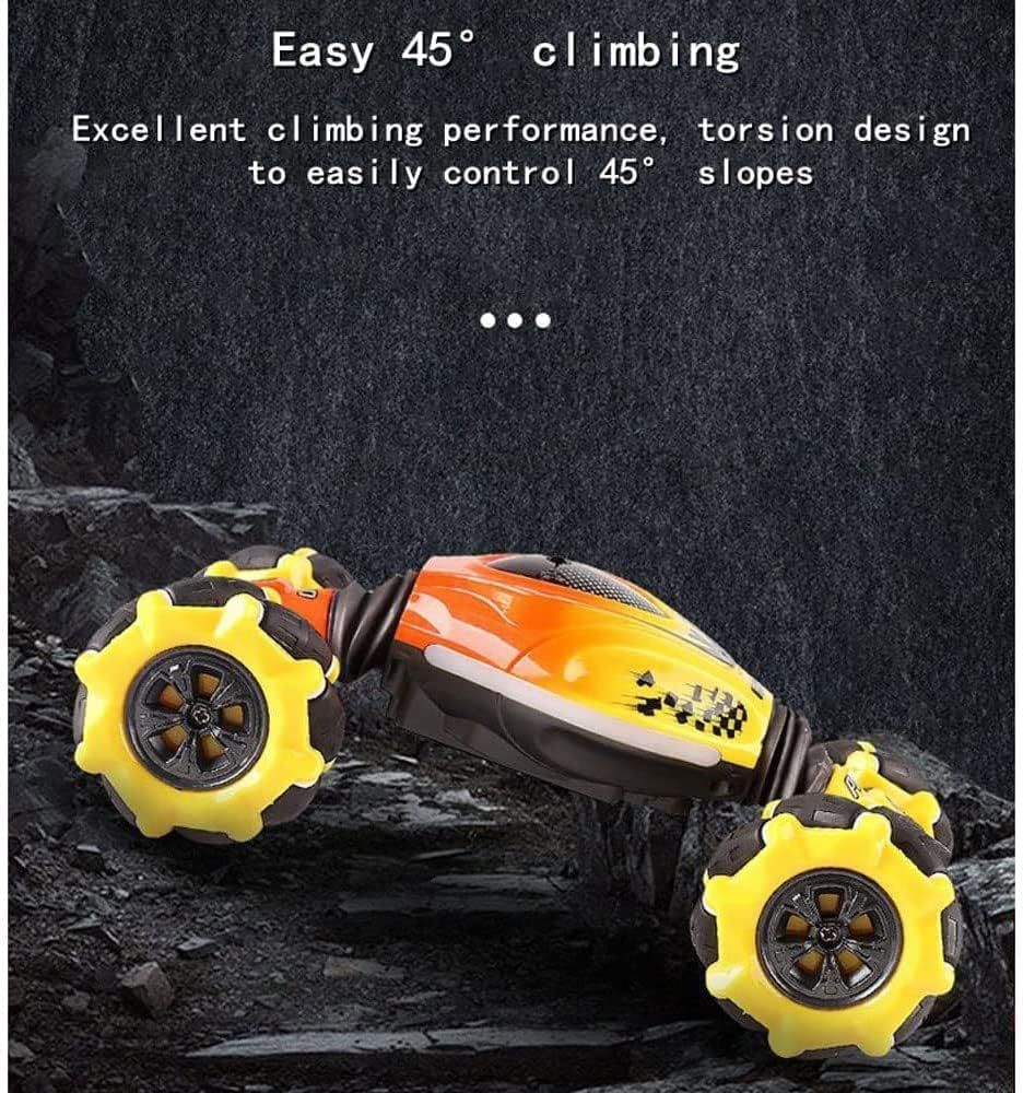 Remote Control Cars, 4WD RC Stunt Car, Double Sided Rotating Off Road Vehicle 360° Flips with Lights Music, Toy Cars for Boys