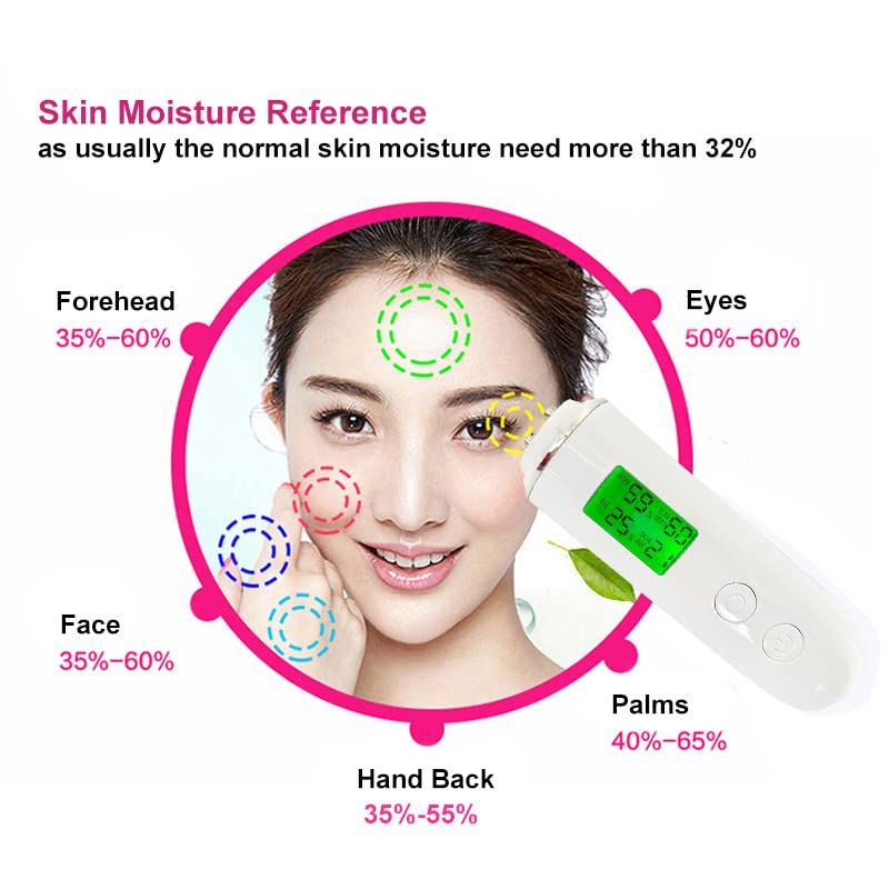 Facial Moisture Tester Detector Analyzer Monitor Digital LCD Display Personal Facial Skin Care Moisture Analyzer Skin Care Tool