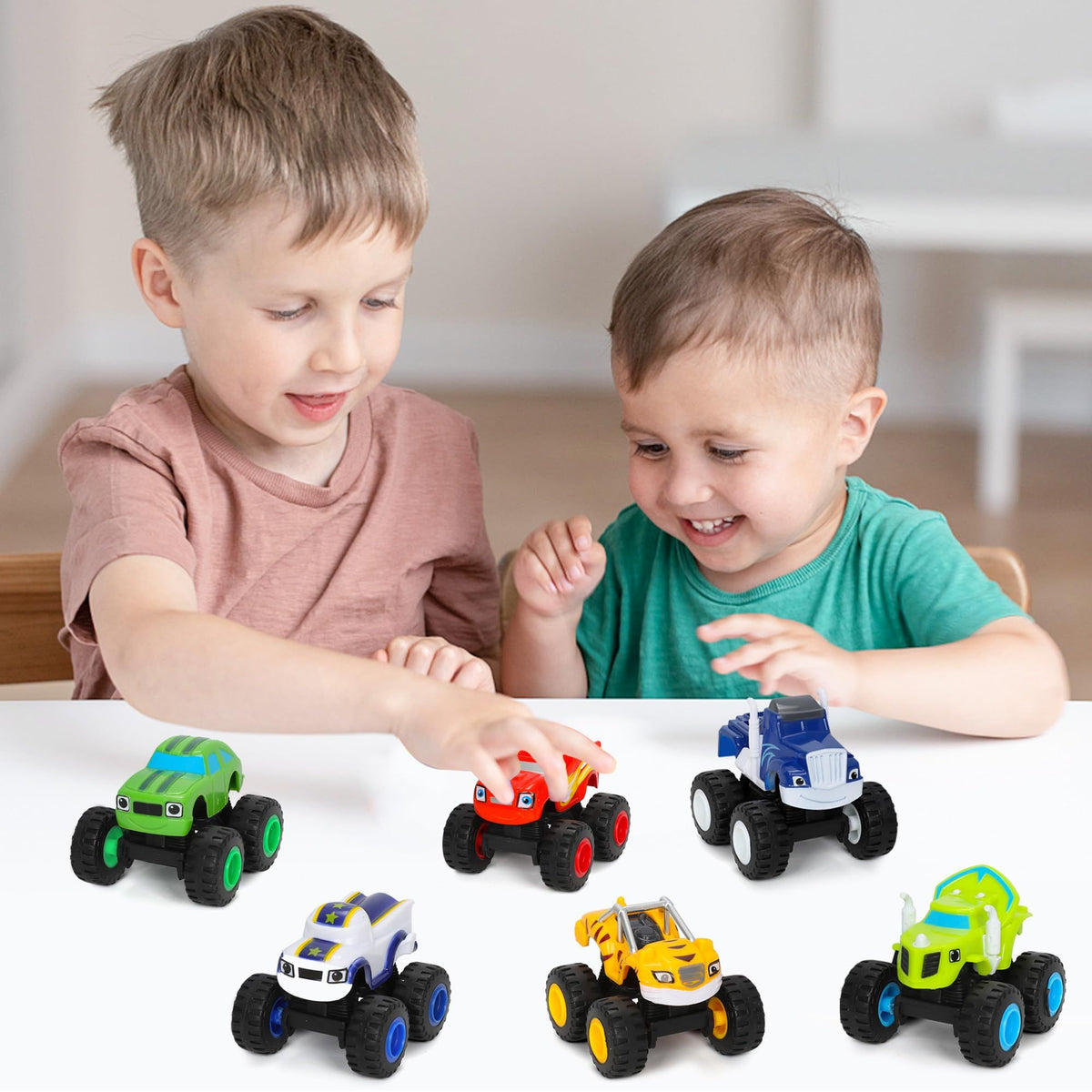 Monster Truck Toys for Kids - 6PCS The Monster Machines Racers Metal Push-Along Vehicles for Preschool Kids Ages 3 Years and Older