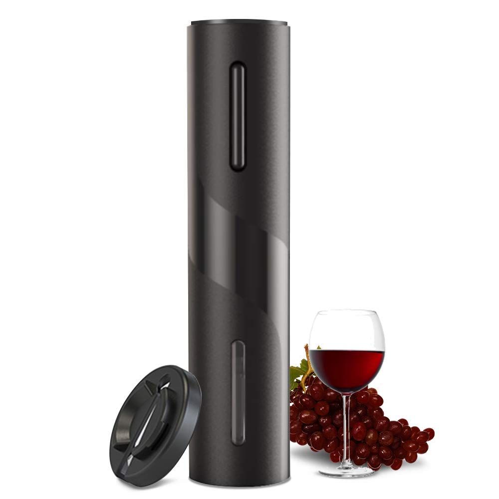 Battery Operated Wine Bottle Openers with Foil Cutter, One-click Button Reusable Automatic Wine Corkscrew Remover for Wine