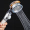 Propeller Driven Turbo Charged Spinning Shower Head Handheld Turbocharged Pressure Shower with Filter and Adjustable Switch