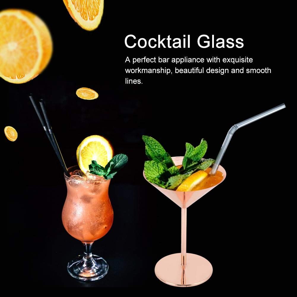 Stainless Steel Martini Glasses Set of 4 with picks， 8oz Unbreakable Martinin Glasses，Outdoor Drinkware for ice cream