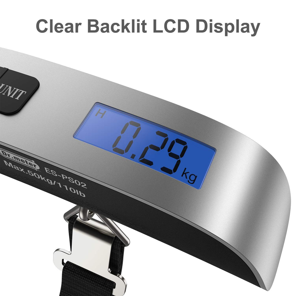 Luggage Scale, Backlight LCD Display 110lb/50kg Luggage Weight Scale for Travel Accessories Portable Handheld Scale with Rubber