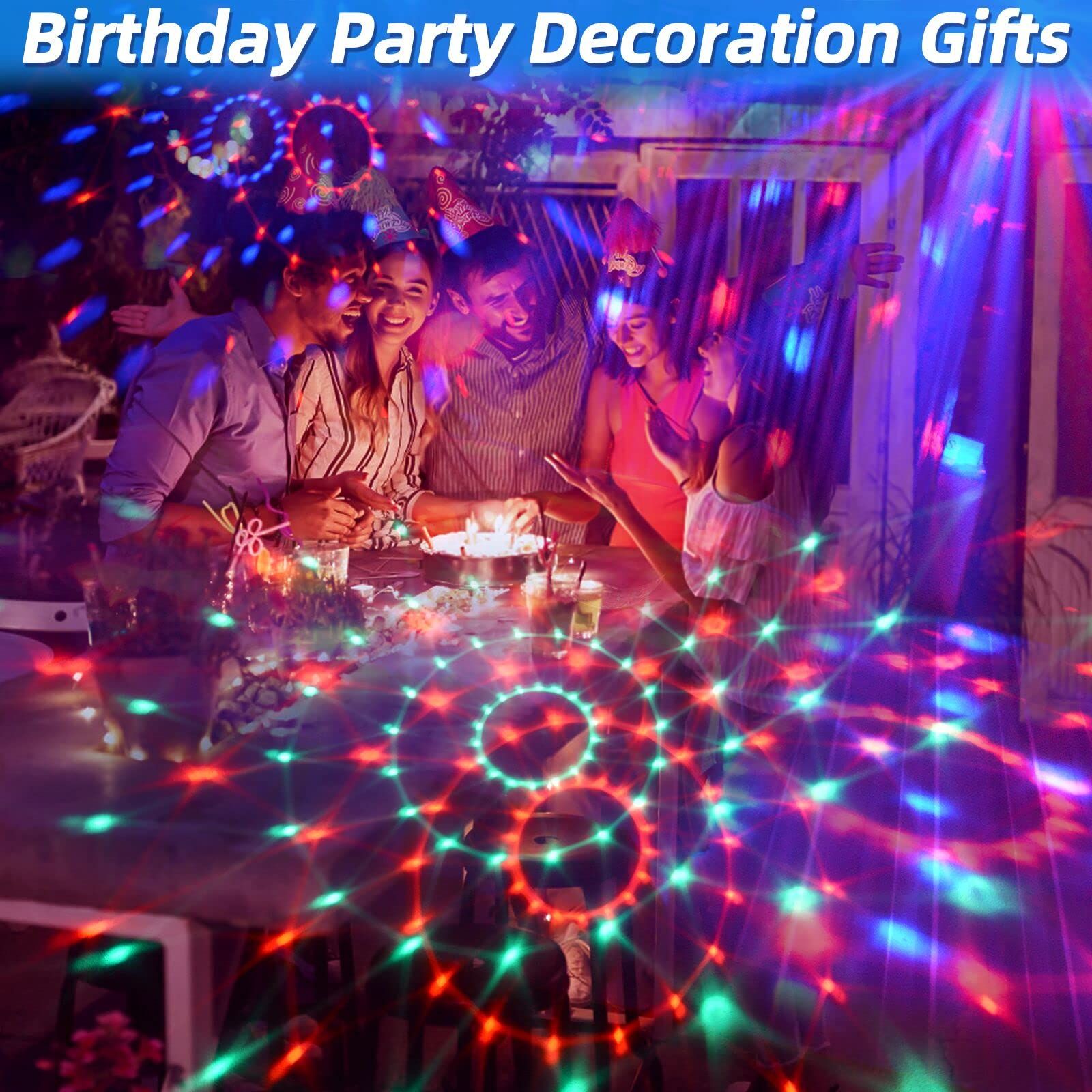 Disco Ball Light,Halloween Party Decorations Lights, USB LED Mini Sound Activated DJ Dance Stage Light Colourful