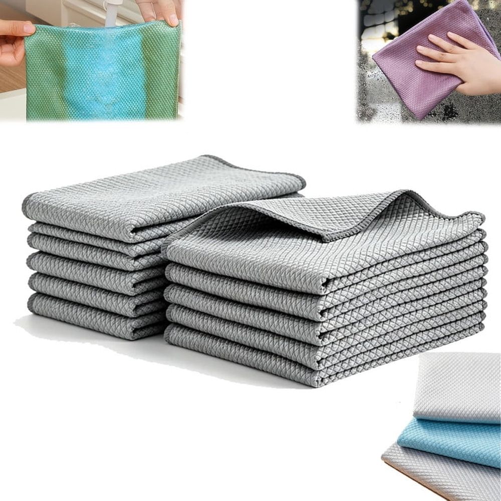 Microfiber Glass Cleaning Cloth - Ultra Soft & Scratch Free, Ideal for Eyeglasses, Sunglasses, Camera Lenses, Tablet Screens, Kitchenware & Furniture Cleaning