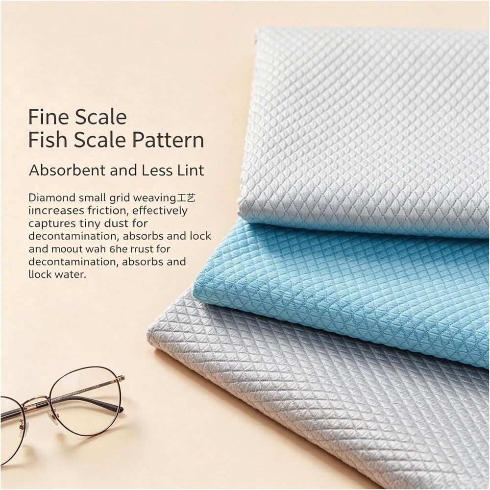 Microfiber Glass Cleaning Cloth - Ultra Soft & Scratch Free, Ideal for Eyeglasses, Sunglasses, Camera Lenses, Tablet Screens, Kitchenware & Furniture Cleaning